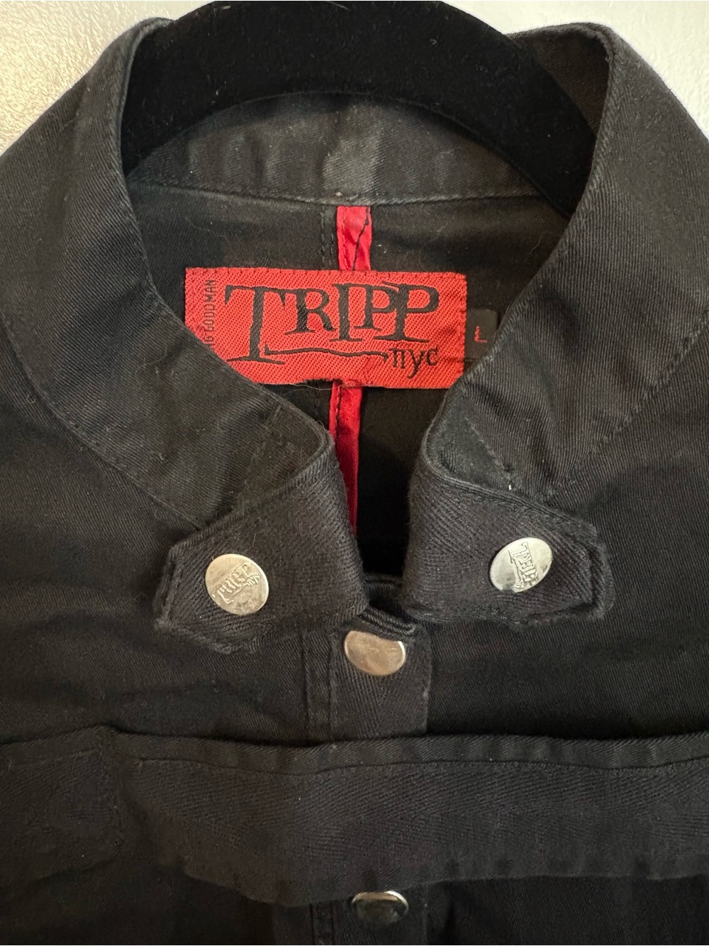 Tripp NYC Black Military-Style Band Jacket with Silver Buttons - Picture 2 of 3